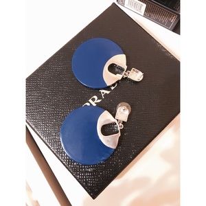 Blue big earrings